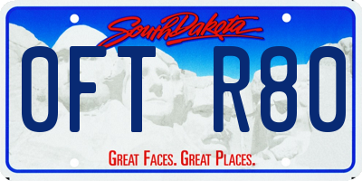 SD license plate 0FTR80