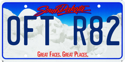 SD license plate 0FTR82