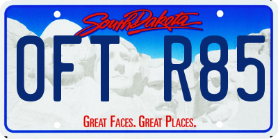 SD license plate 0FTR85