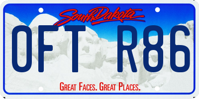 SD license plate 0FTR86