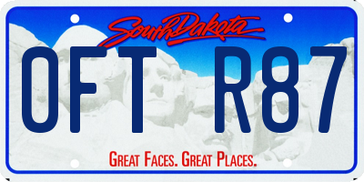SD license plate 0FTR87