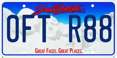 SD license plate 0FTR88