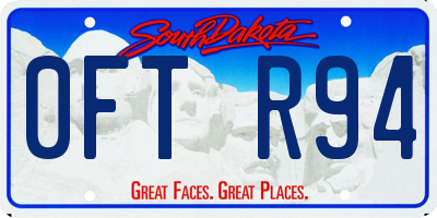 SD license plate 0FTR94