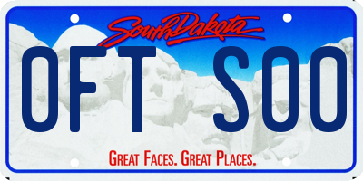 SD license plate 0FTS00