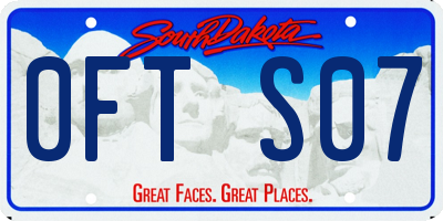 SD license plate 0FTS07