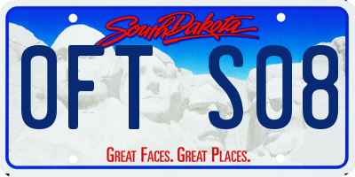 SD license plate 0FTS08