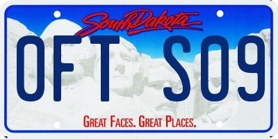 SD license plate 0FTS09