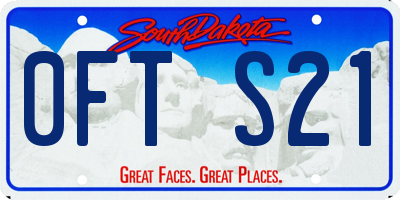 SD license plate 0FTS21