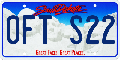 SD license plate 0FTS22