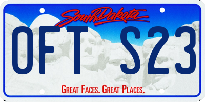 SD license plate 0FTS23