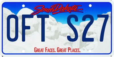 SD license plate 0FTS27
