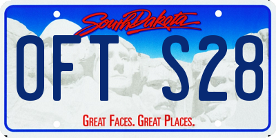 SD license plate 0FTS28