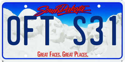SD license plate 0FTS31