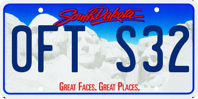 SD license plate 0FTS32