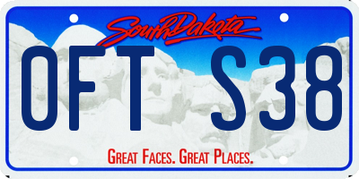 SD license plate 0FTS38