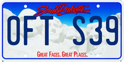 SD license plate 0FTS39