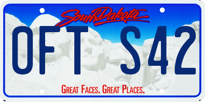 SD license plate 0FTS42