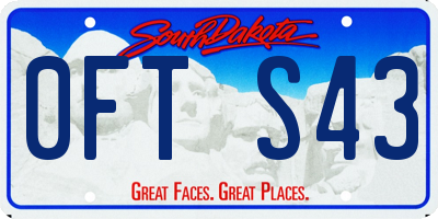 SD license plate 0FTS43