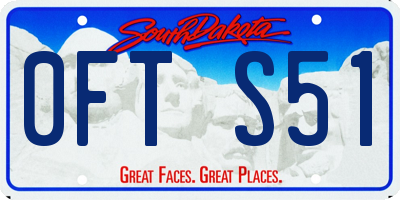 SD license plate 0FTS51