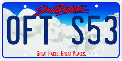 SD license plate 0FTS53