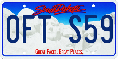 SD license plate 0FTS59