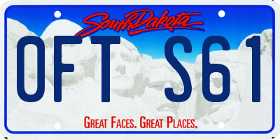 SD license plate 0FTS61