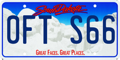 SD license plate 0FTS66