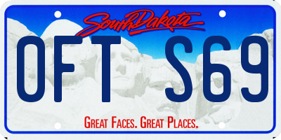 SD license plate 0FTS69