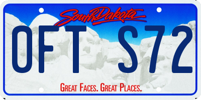 SD license plate 0FTS72