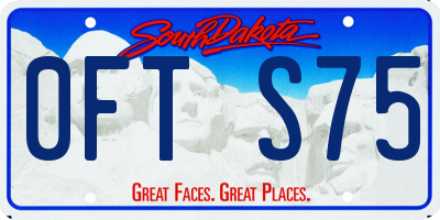SD license plate 0FTS75