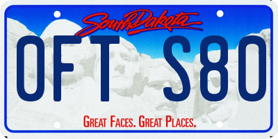 SD license plate 0FTS80