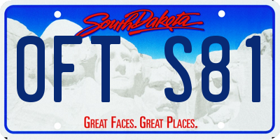 SD license plate 0FTS81