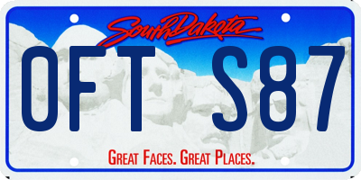 SD license plate 0FTS87