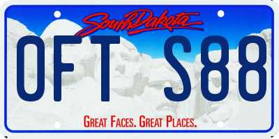 SD license plate 0FTS88