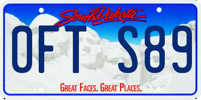 SD license plate 0FTS89