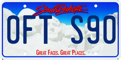 SD license plate 0FTS90