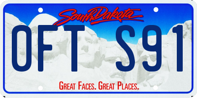 SD license plate 0FTS91