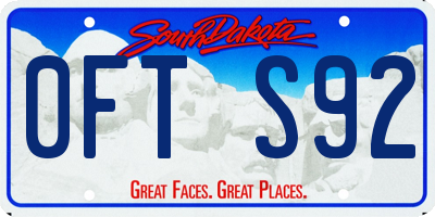 SD license plate 0FTS92