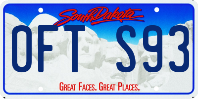 SD license plate 0FTS93