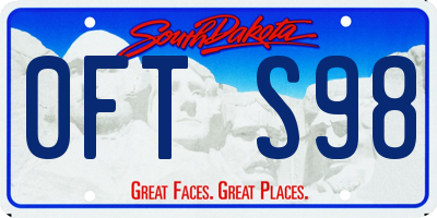 SD license plate 0FTS98