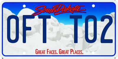 SD license plate 0FTT02