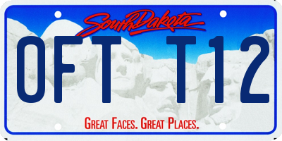 SD license plate 0FTT12