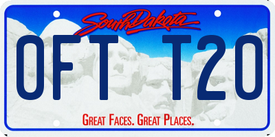 SD license plate 0FTT20