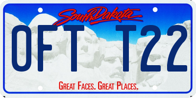 SD license plate 0FTT22