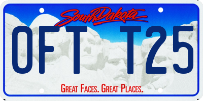SD license plate 0FTT25