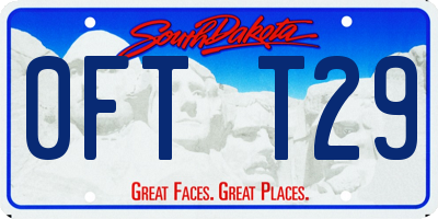 SD license plate 0FTT29