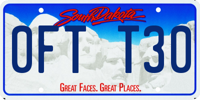 SD license plate 0FTT30