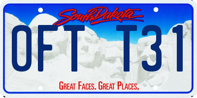 SD license plate 0FTT31