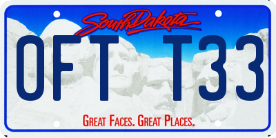 SD license plate 0FTT33