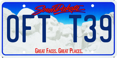 SD license plate 0FTT39